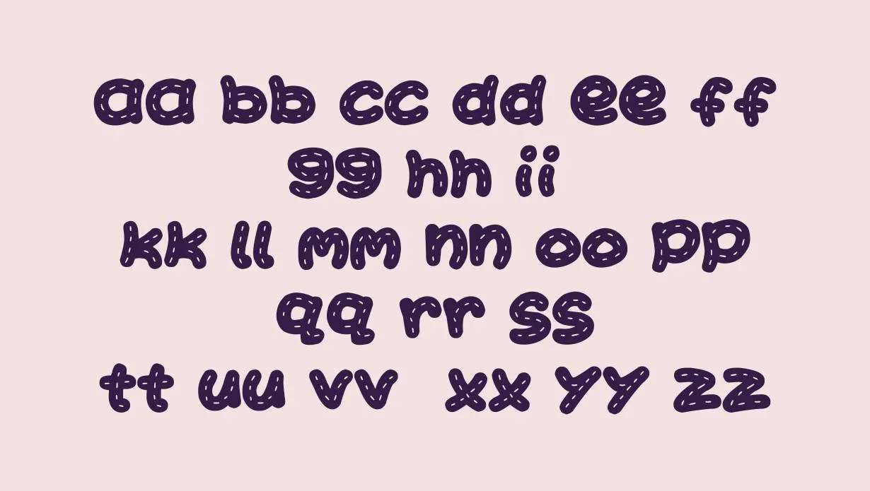 View of kawaii stitch font