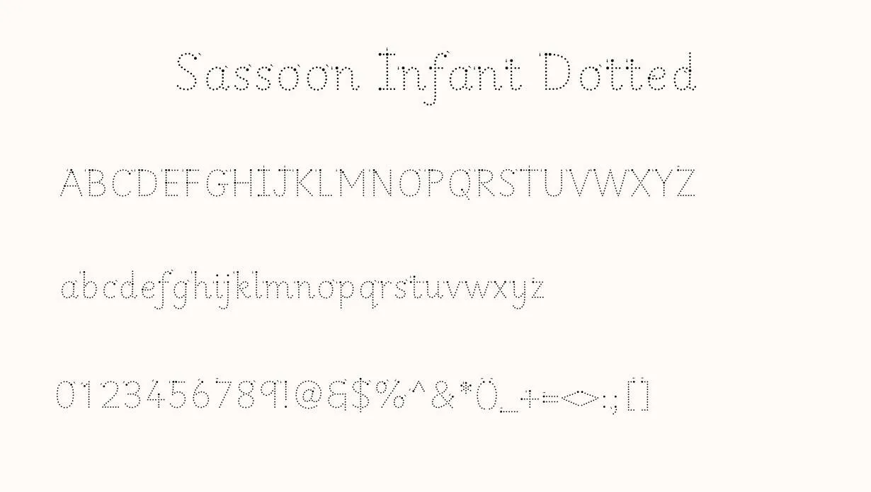 Sassoon Infant Dotted Font